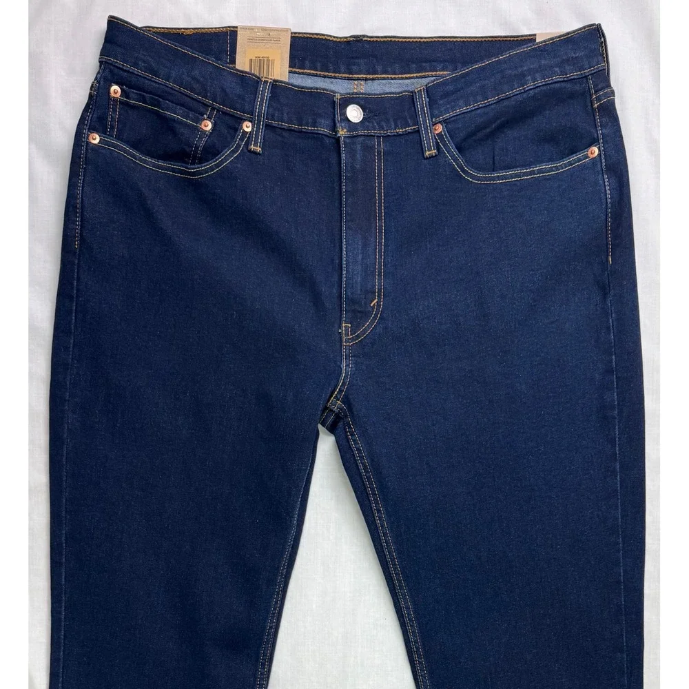Levis 514 Straight Fit Stretch Mens Jeans Dark Indigo Blue 36x32